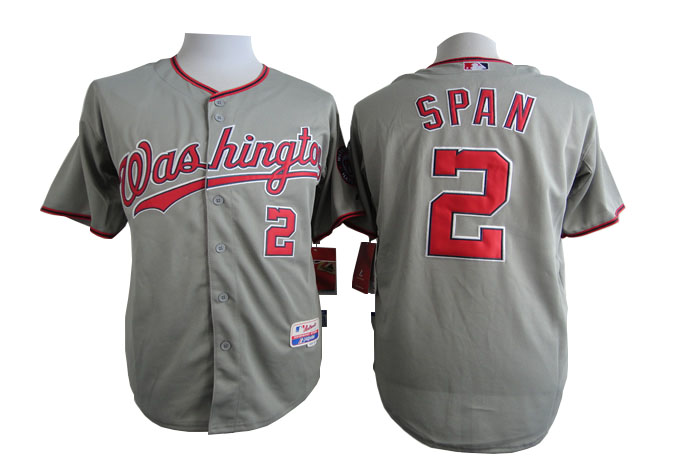 Men Washington Nationals 2 Span Grey MLB Jerseys